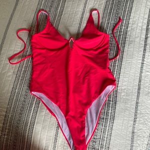 Bright red one piece